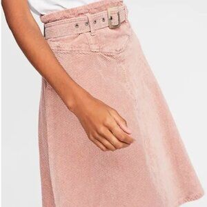 Free People Light Pink Belted Corduroy Midi Skirt | 2